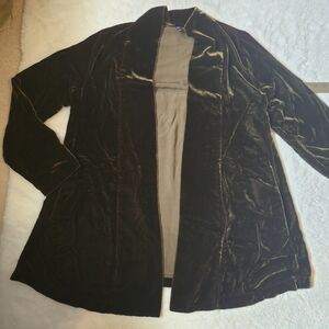 Velvet Open Front Jacket